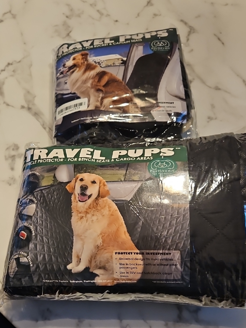 Fur Haven 2 Piece Quilted Dog Car Seat Protector